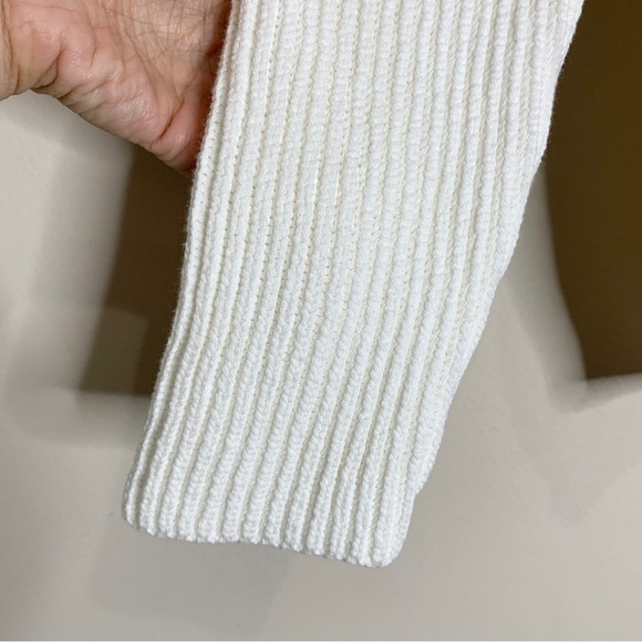 NEW Sandro Sharlene Knit Sweater (Sz 3 / L) Ribbed Crewneck Blanc Navy - Picture 8 of 16